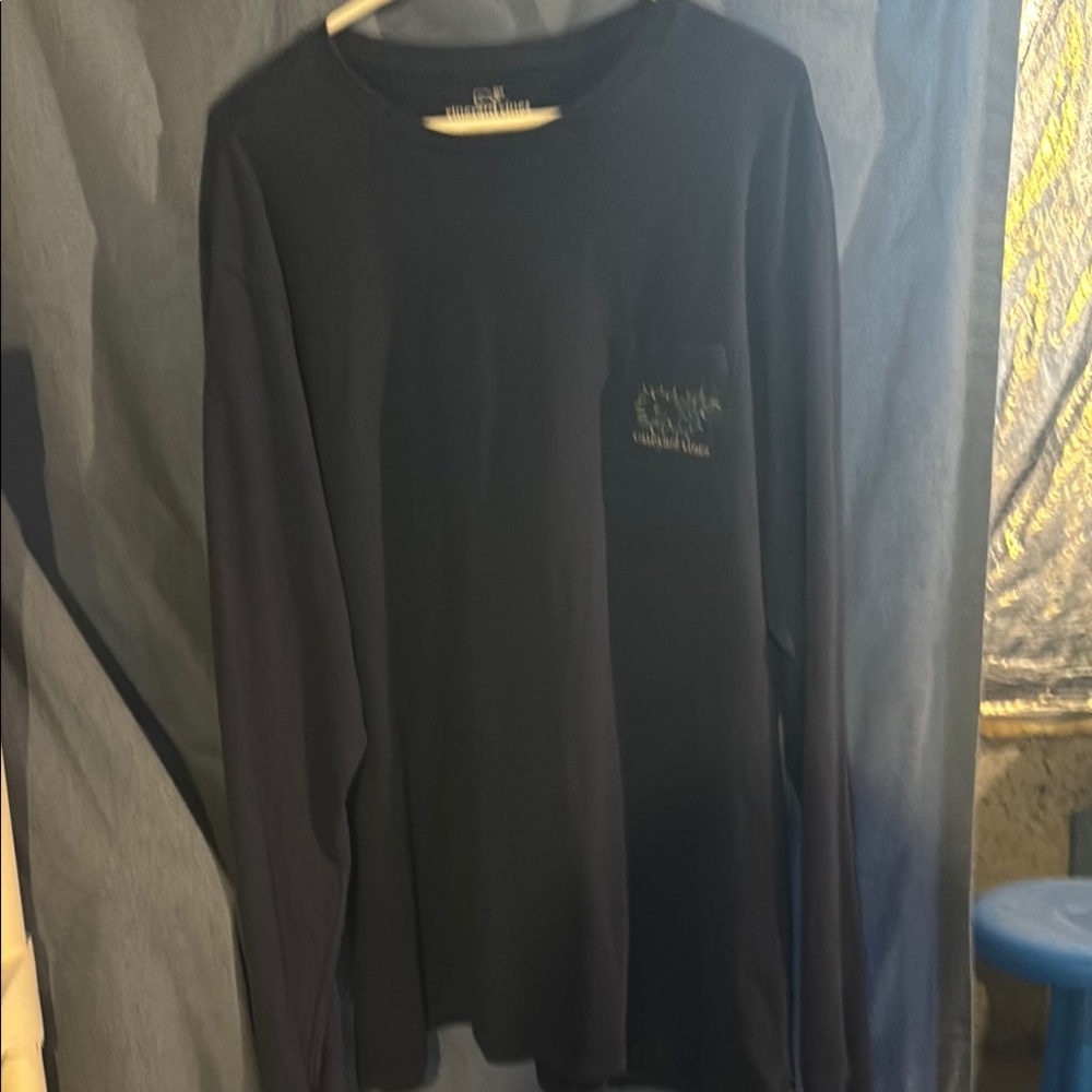 Men's Navy Blue Long Sleeve Shirt